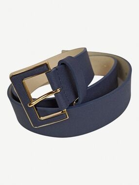 Kate Spade Navy Blue Genuine leather Belt with Gold Buckle